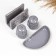 Set for spices Borisov Ceramics "Fog", Solonka, List, Napotus stand, ceramics, gray