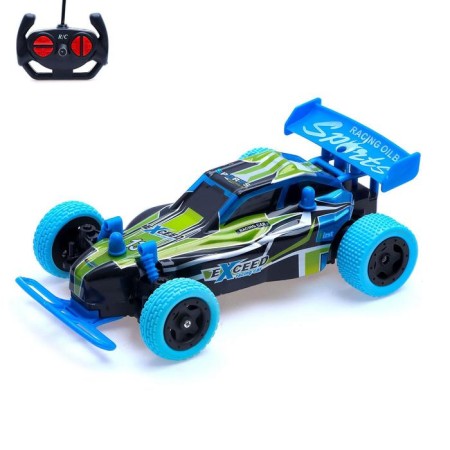 Radio controlled car "Baggi" works on the battery, green color