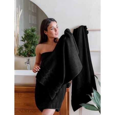 Set of terry towels Black, size 30x50 cm, 50x90 cm, 70x140 cm-4