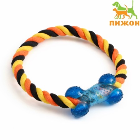 Toy training cable "Circle with a bone", up to 100 g, mix of flowers