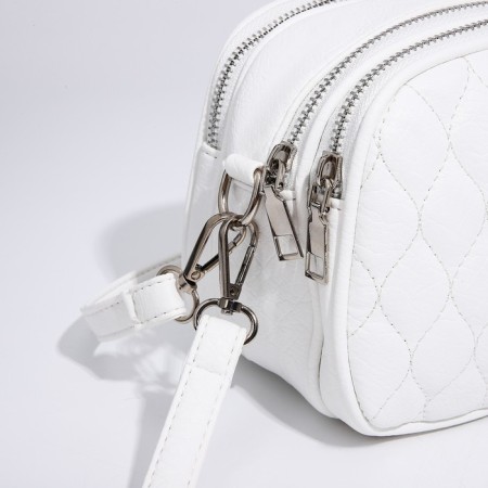 Bag Cross-Bodi with a zipper, white color-3