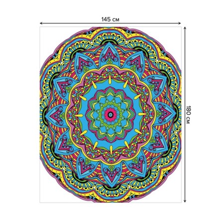 The tablecloth “Rainbow Flower”, rectangular, Saten, size 145x180 cm-1