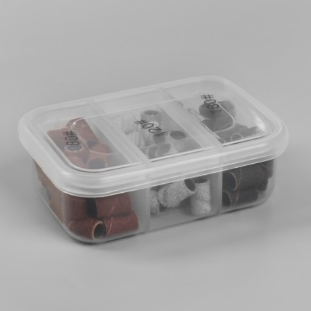 A set for a hardware pedicure, base, caps 75 pcs, abrasiveness 80/120/180, in a case-5