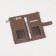 Women's wallet on the button, brown color