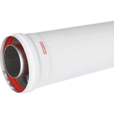 Элемент дымохода ROMMER RCA-6010-000500, удлинитель, d=60/100 мм, коакс раструбн, L=500 мм-5