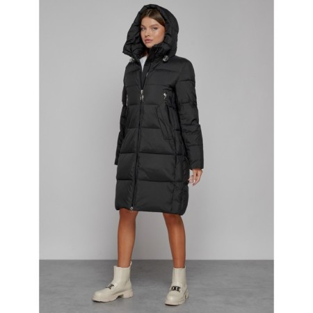 Coat insulated winter female, size 42, black color-5
