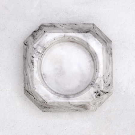 Square Square from gypsum with beveled corners is small, 9x3.5cm, marble with black stripes-2