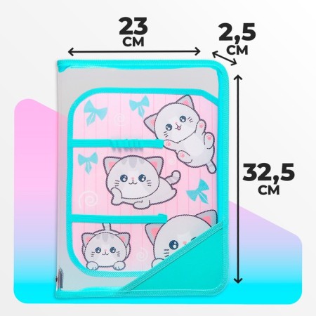Labor folder A4, 325 x 230 x 25 mm, lightning around, folding bar, plastic, PTR-1, calligrata "Funny Persians"-1