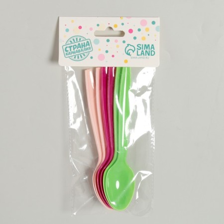 Tablespoons plastic, 6 pcs., Mix colors-2