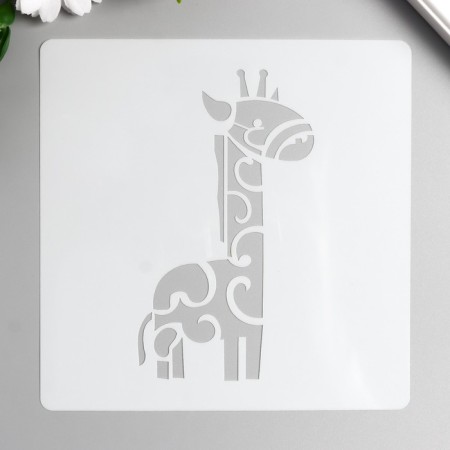 Plastic stencil "animals. Girafics" 15x15 cm