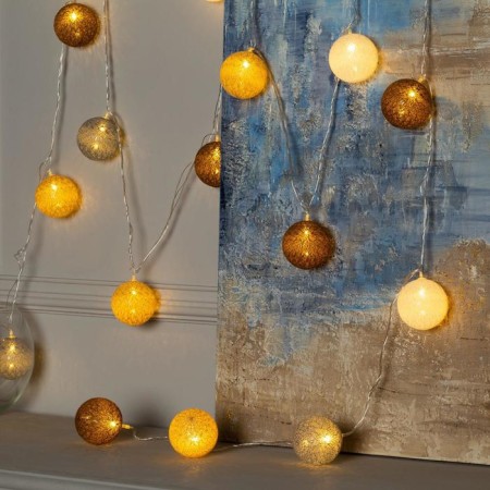 Garland “thread” 5 m with nozzles “creamy cream”, ip20, transparent thread, 20 LED, glow warm white, 220 V