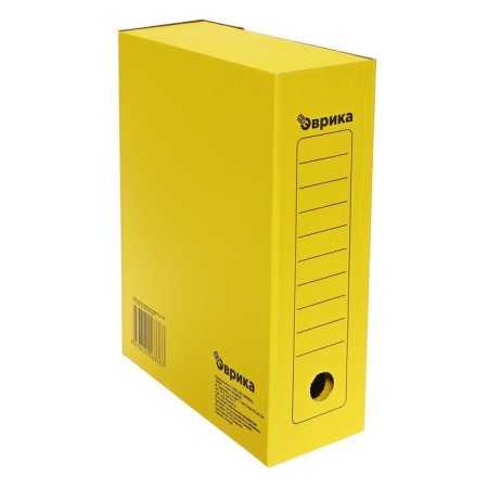 Archive folder with ties, micro -fraud, 100mm, yellow, up to 900l.-2