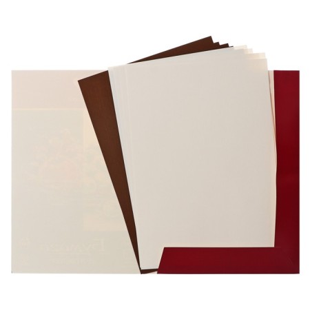 A4 pastel paper, 10 sheets De Luxe, 160 g/m2, ivory and dark brown, in the folder-5
