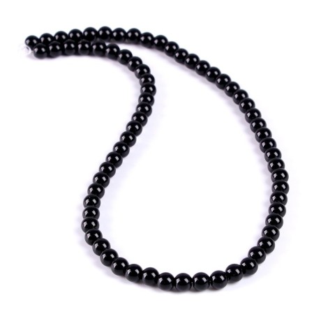 Beads made of natural stone "Black Agat" set 60 pcs., Size 1 pc. - 6 mm-1