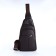 Male sling bag, artificial leather, brown color