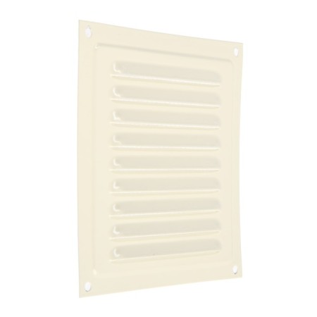Ventilation grate "Space" RM1515sk, 150 x 150 mm, with a grid, metal, ivory-1