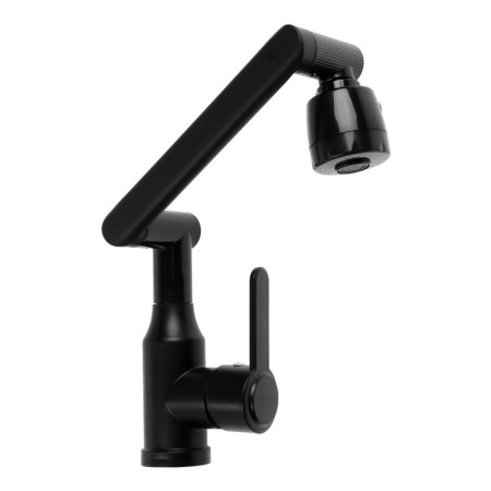 Kitchen mixer Zein Z3705, adjustable spout 25 cm high, aerator 2 modes, black-6