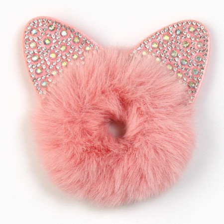 Hair gum fluffy with ears "cutie", 1 x6 x 8 cm-3