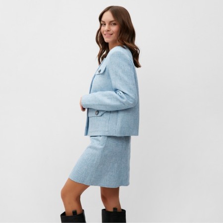 Women's tweed jacket Mist R.42, Blue-4