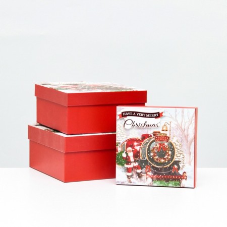 A set of boxes 3 in 1, 15.5x15.5x7.5 - 18x18x8.5 - 20x20x9.5 cm.