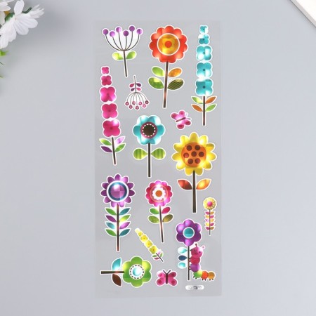 Sticker plastic holography "flowers" 29x11 cm-1
