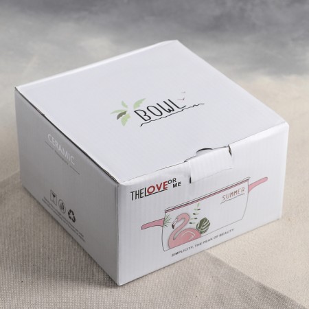 Broth with ceramic cover "Tropics", 900 ml, D = 14.5 cm, color mix-4
