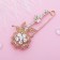 Pin "Flower" openwork composition, 8 cm, white color in gold