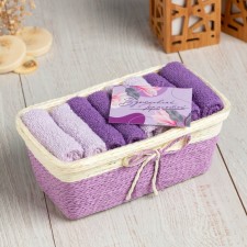 A set of terry decorative napkins Ethel Beautiful, 30 × 30 cm - 8 pcs, lilac, 100% cotton
