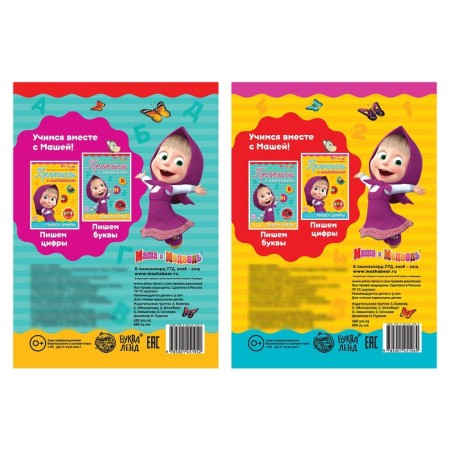 Records with stickers, set 2 pcs 20 pp., A5, Masha and the bear-3