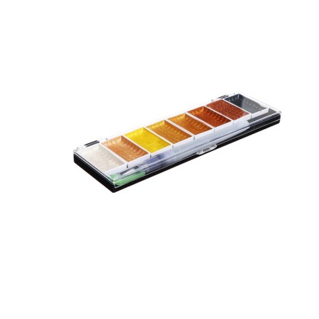 Watercolor paints, mother -of -pearl, + brush, in a plastic box, 8 colors-2