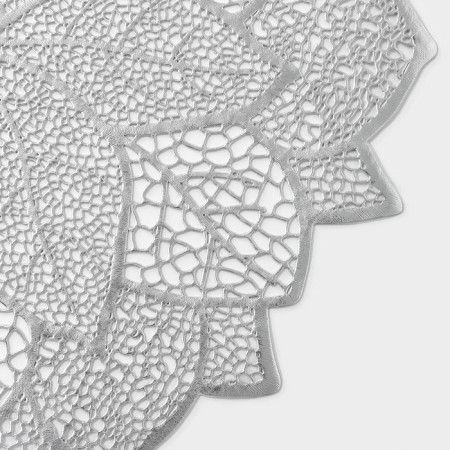 Serving napkin on the table "Flower", 38x38 cm, silver color-1