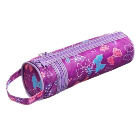 Penal - school tube on the zipper "Bows" violet-1