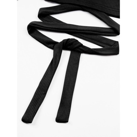 Top for a girl with short Generation sleeves, height 146 cm, black color-8