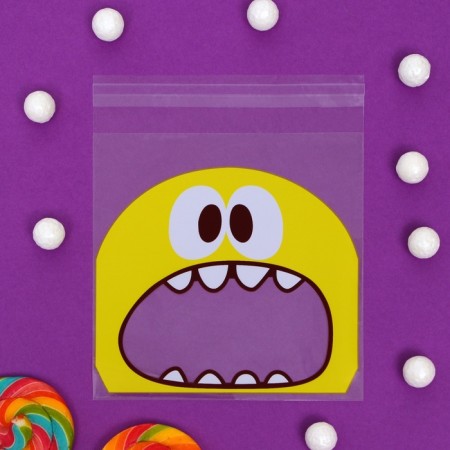 BOPP package with sticky tape, "monstrik", 14*14+3cm-2