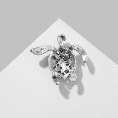Brooch "Turtle", colored in black silver-1