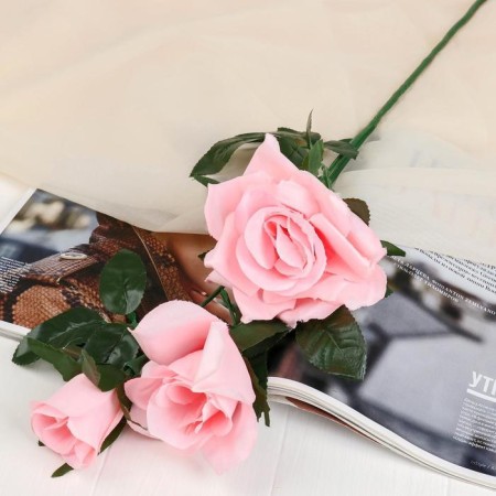 Artificial flowers "watercolor rose" 75 cm, pink