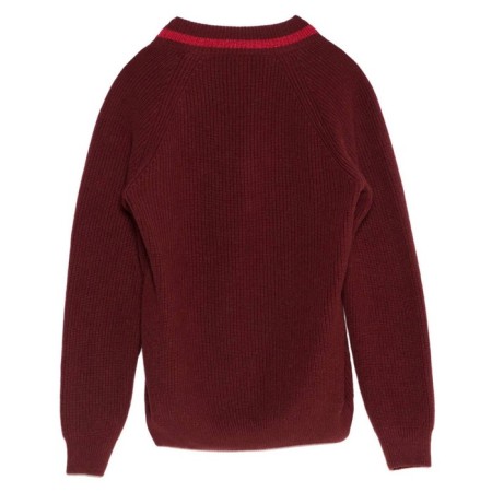 Women's Pulover from the Italian yarn CONTE Elegant, Size S, Burgundy color-4