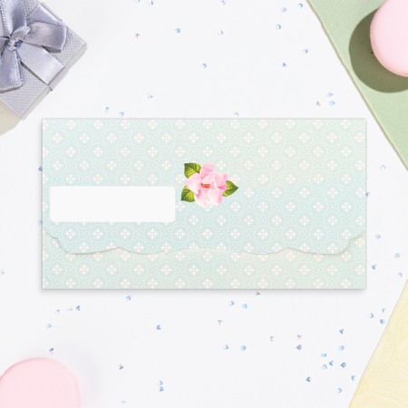 Money envelope "Happy Birthday!" Flowers in a cup, 18.5 x 8.5 cm-2