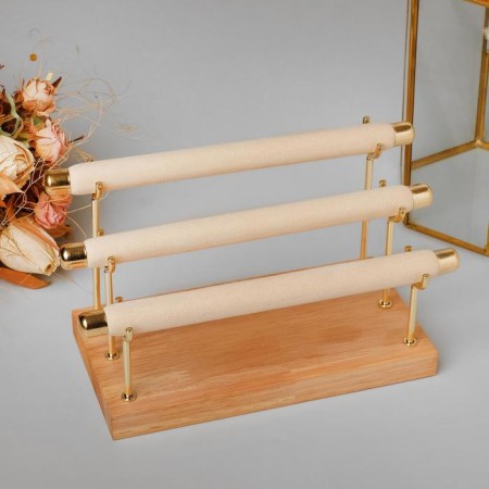 Stand for rows 3 rows, wood, 19 × 10 × 13 cm, white color-1