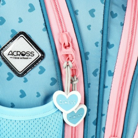 School backpack 40x33x15cm, ergonomic back, Across 410, Blue-8