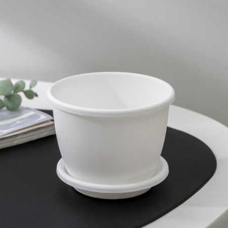 Pot with the pallet "Athena", 500 ml, white color-1