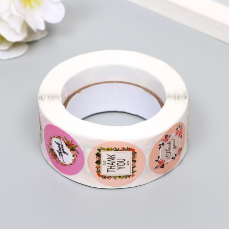 Stick Paper "Thank you in colors" d = 2.5 cm 500 pcs in a roll 3x6.5x6.5 cm-3
