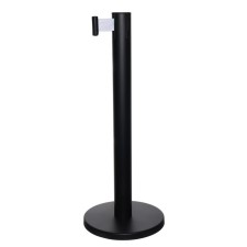 The fence stand is black, with an exhaust ribbon-470cm white, height-90cm, d-11cm, floor D-35cm