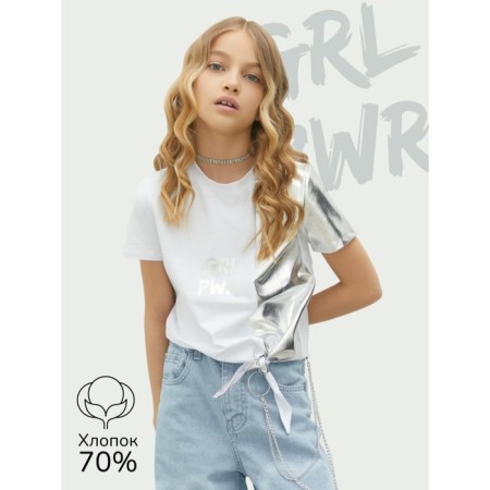 T -shirt Children's Amarobaby Gloss, height 134 cm, white/silver color-1