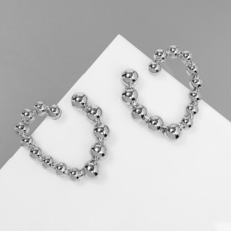 Earrings Metal "Heart" reunion, color silver