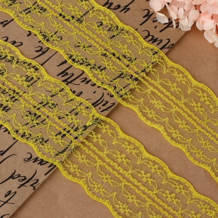 Capricon lace, 45 mm × 10 ± 1 m, yellow color-1