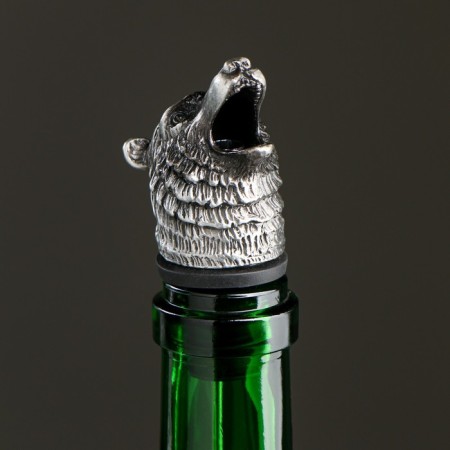 Figure cover for the bottle "Bear" silver, 10x3cm-1
