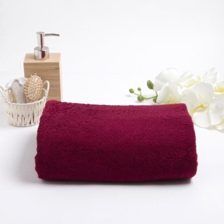Terry smooth -colored towel 100x180cm, central bearded, 400g/m, cotton 100%