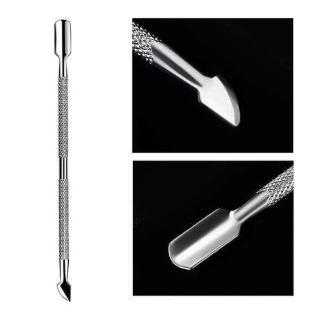 Chaber bilateral, bent blade, hatchet, in a case, 12.6 cm, silver color-4