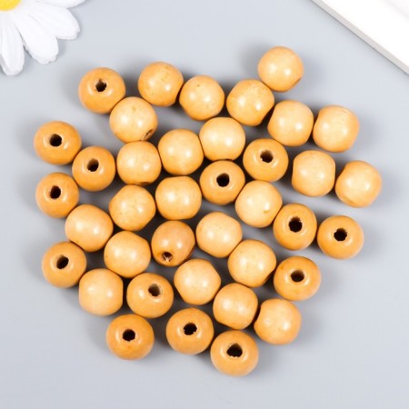 Wooden beads "Astra" round, 16 mm, 50 g, natural tree-2